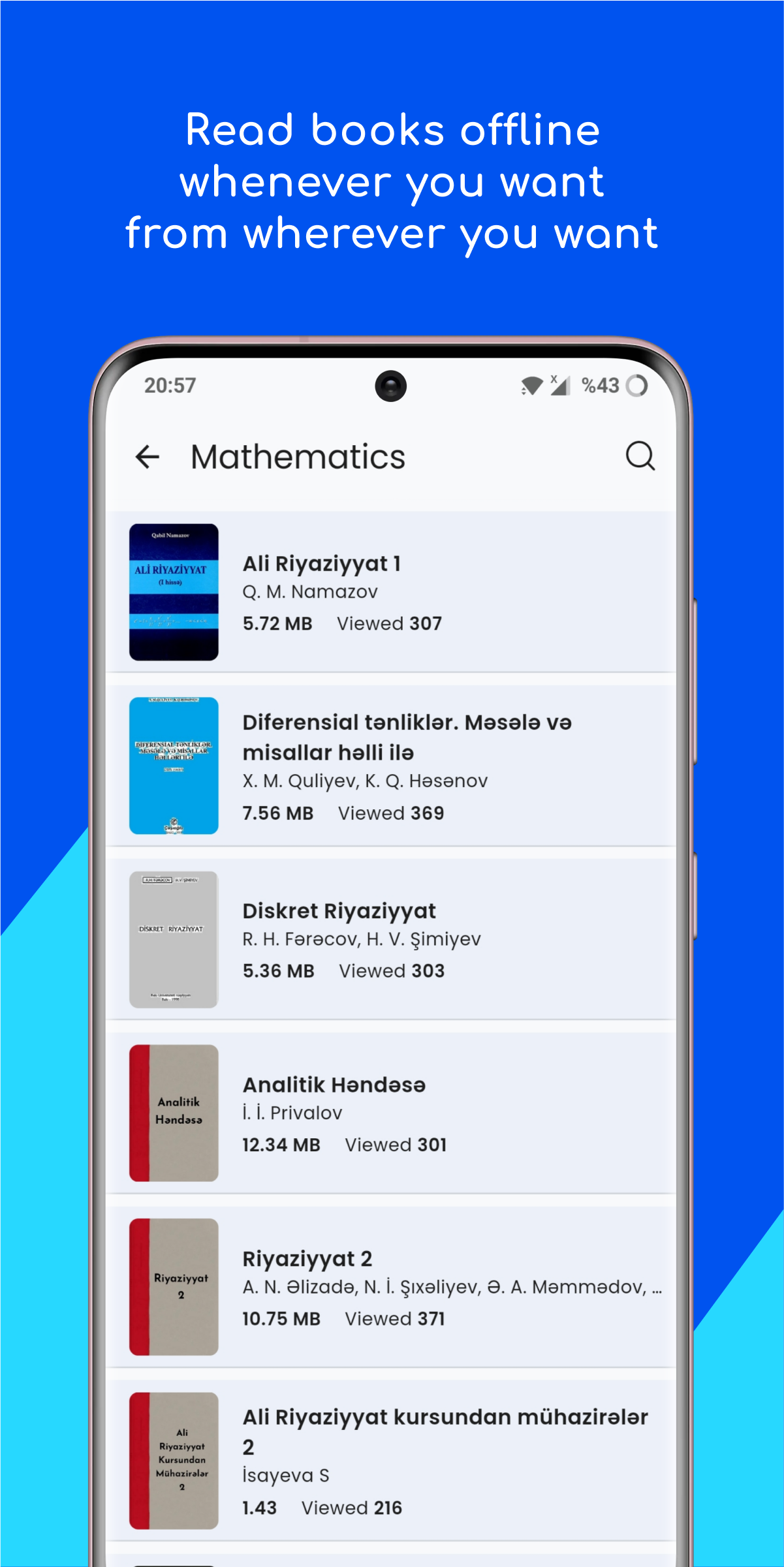 Postbook library screen